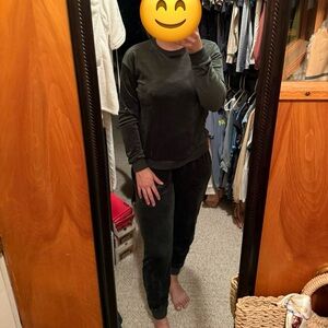 Banana Republic green velvet jumpsuit